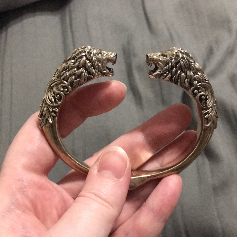 Clocks and Colours lion cuff bracelet